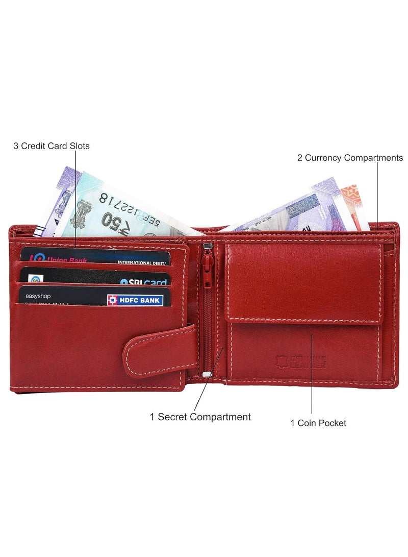 URBANFOREST URBAN FOREST Oliver Aniline Red Leather Wallet for Men - Image 5